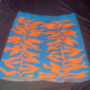 Blue & Orange Mini Skirt